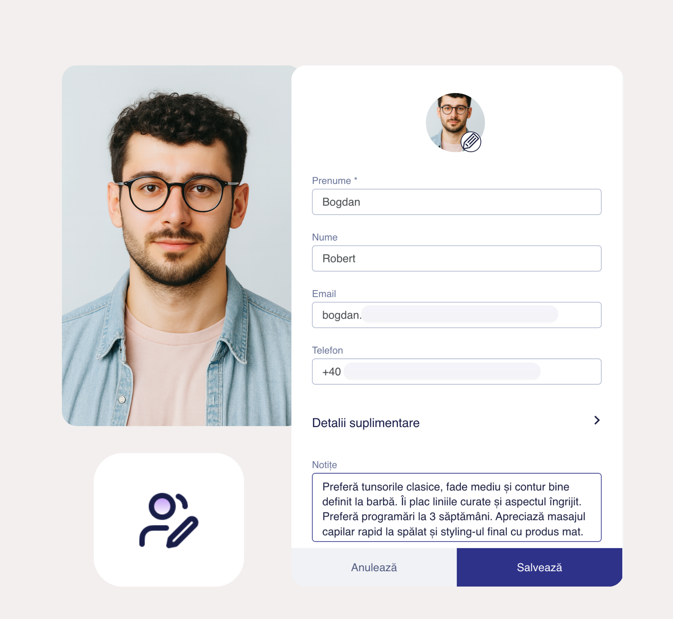 Păstrează preferințele fiecărui client
